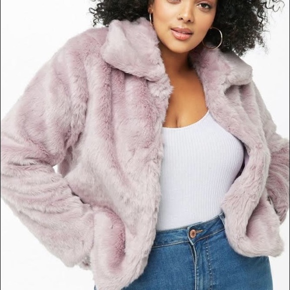 Forever 21 purple fur coat